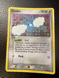 # Swablu 79/107 Stamped Deoxys Reverse Holo Pokemon Vintage 2005 Stamped MP-LP - Image 1