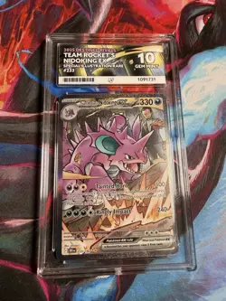 Pokemon TCG Team Rockets Nidoking EX Destined Rivals 233/182 ACE 10 Gem Mint - Image 1