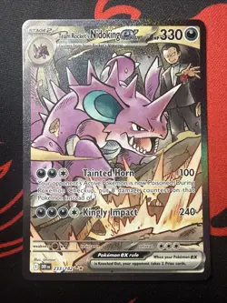 Pokemon TCG Destined Rivals Team Rockets Nidoking Ex 233/182 - Image 1