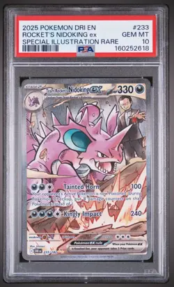 Pokemon TCG Team Rockets Nidoking EX 233/182 Destined Rivals PSA 10 - Image 1