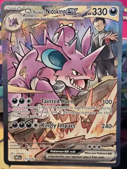 Pokemon TCG Team Rockets Nidoking EX Card 233/182 Sir Destined Rivals - Image 1