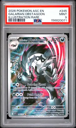 2026 Pokemon Asc En-Ascended Heroes #245 Galarian Obstagoon IR PSA 9 - Image 1