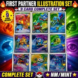 Pokemon 2026 First Partner Illustration Collection Series 1 Promo Set (9 Cards) - Image 1