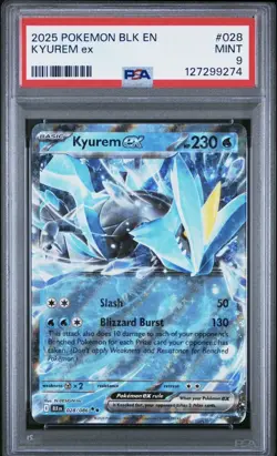 2025 POKEMON BLK EN-BLACK BOLT #028 KYUREM EX PSA 9 - Image 1