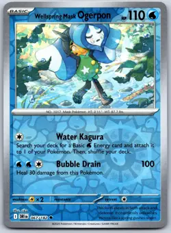 Wellspring Mask Ogerpon 067/182 Uncommon Destined Rivals Pokemon Reverse Holo NM - Image 1