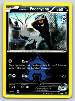 Team Aqua's Poochyena 16/34 Common Double Crisis Pokemon Lightly Played - Image 1