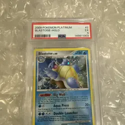2009 POKEMON PLATINUM #2 BLASTOISE-HOLO PSA 5 - Image 4