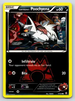 Team Magma's Poochyena 17/34 Common Double Crisis Pokemon Lightly Played - Image 1
