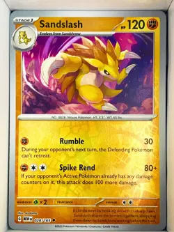 Sandslash 028/165 Reverse Holo Pokemon 151 G MEW EN English - Image 1