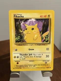Pokemon TCG Pikachu 58/102 Yellow Cheeks Rare Vintage WOTC NM - Image 1