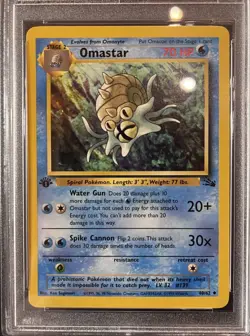 Pokemon PSA 10 Omastar 40/62 Fossil 1st Edition 1999 English - Image 2