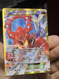 Pokemon TCG Volcanion EX (Secret) 115/114 XY - Steam Siege Holo Heavily Played - Image 1