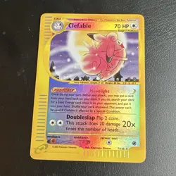 Pokemon TCG Clefable Expedition Base Set Holo Rare 7/165 70 HP English 2002 - Image 1