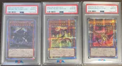 PSA 10 Yu-Gi-Oh 25th Secret Rare QCSE Set of 3 Japanese Obelisk Slifer Ra - Image 1