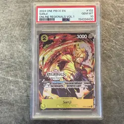 Bandai One Piece CCG Sanji OP03-102 Online Regionals Vol.1 Foil PSA 10 - Image 1