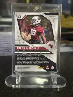 2024 Panini Prizm Marvin Harrison Jr. Blue Ice Prizm /99 #375 (RC) Cardinals - Image 2