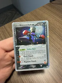 Pokemon Rocket's Hitmonchan ex 98/109 Team Rocket Returns Holo Swirl LP - Image 1