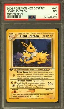 Pokemon Neo Destiny 1st Edition Light Jolteon 48/105 PSA 7 - Image 1
