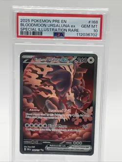 2025 POKEMON PRE EN-PRISMATIC EVOLUTIONS #168 BLOODMOON URSALUNA EX PSA 10 - Image 1