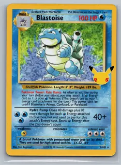Blastoise Celebrations: Classic Collection #2/102 Holo Pokemon Card - Image 1