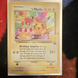 _____'s Pikachu 24 Wotc Promo Holo Pokemon TCG Card English HP 50 - Image 1