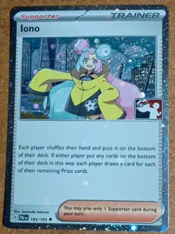 Iono 185/193 Uncommon Prize Pack Series Cards Pokemon Holo Lightly Played - Image 1