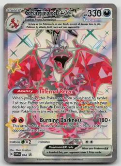 Pokemon TCG Charizard EX Scarlet & Violet Black Star Promo Card 074 NM Condition - Image 1