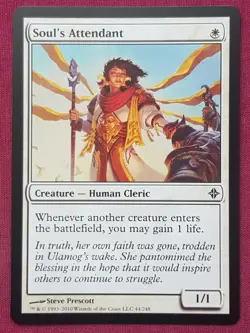 Magic The Gathering RISE OF THE ELDRAZI SOUL'S ATTENDANT white card MTG - Image 1