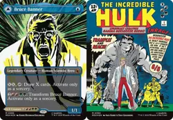 x1 Bruce Banner // The Incredible Hulk (0390) - Foil - Borderless M MTG Marvel S - Image 1