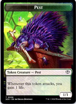emblem Professor Dellian Fel // Pest Double-Sided Token Secrets of Strixhaven - Image 1