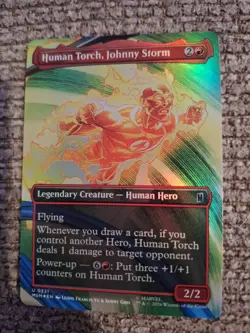 Human Torch, Johnny Storm Borderless Foil Marvel Super Heroes Mtg Nm 0321 - Image 1
