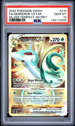 2022 POKEMON SWORD & SHIELD SILVER TEMPEST #210 FULL ART/SERPERIOR VSTAR PSA 10 - Image 1
