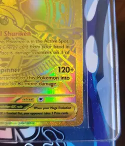 💧Me04⚡Hyper Rare Mega Gold Greninja 122 Pokemon TCG ⚡Choas Rising Holo - Image 3