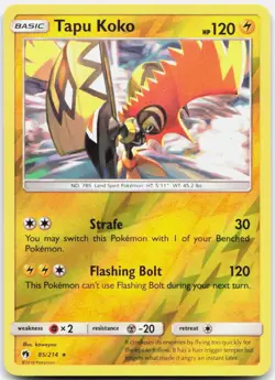 Tapu Koko 85/214 Holo Rare Lost Thunder Pokemon Reverse Holo LP - Image 1