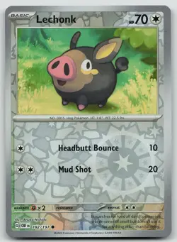 Pokemon Lechonk 182/197 Obsidian Flames Common Reverse Holo NM - Image 1