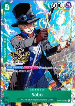 Sabo - OP09-027 (3rd Anniversary Special Tournament Promo) 027 One Piece NM - Image 1