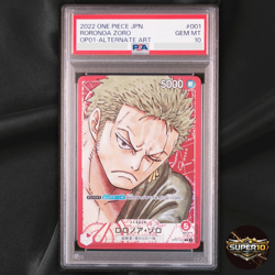 PSA 10 Roronoa Zoro OP01-001 L Alt Art Romance Dawn One Piece Card Japanese 2022 - Image 1