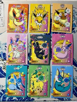 Eeveelution Rose Type Cracked Ice Holo Let's Go Eevee Database Pokemon Set NM - Image 1
