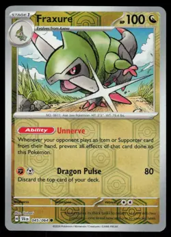 Fraxure 045/064 Reverse Holo Pokemon Shrouded Fable LP - Image 1
