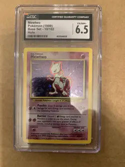 Pokemon TCG - Mewtwo Base Set 10/102 Holo Unlimited - Holo Rare - CGC Grade 6.5 - Image 1
