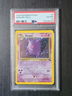 Pokemon TCG Gengar Fossil Holo Card 5/62 Unlimited Rare PSA 6 - Image 1