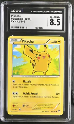 PIKACHU 42/146 XY POKEMON CGC 8.5 NM/MINT+ - Image 1