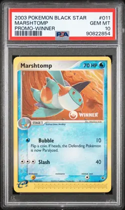 PSA 10 Marshtomp Winner Black Star Promo Stamp POP 41 Mint Rare 2003 Pokemon - Image 1