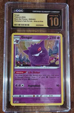 2020 POKEMON SWSH BLACK STAR PROMO #052 GENGAR-HOLO CGC Pristine 10 Champions - Image 1