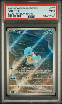 2023 POKEMON MEW EN-151 ILLUSTRATION RARE #170 SQUIRTLE PSA 9 - Image 1