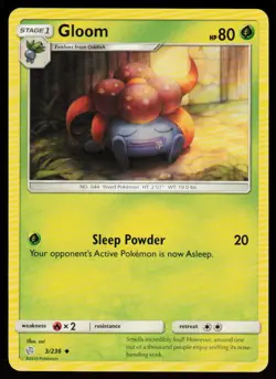 Gloom 3/236 Uncommon Cosmic Eclipse Pokemon Near Mint - Image 1
