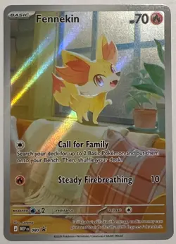 Pokemon TCG Chaos Rising BSP Promo - Fennekin - Full Art Holo - MEP 080 - NM - Image 1