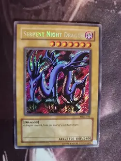 YuGiOh - Serpent Night Dragon MRL-103 Secret Rare Unlimited Ed Played - Image 1