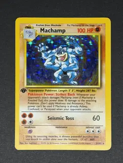 MP Machamp Base Set 8/102 Holo 1st Edition Holo Rare WOTC Pokemon TCG - Image 1