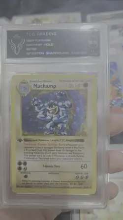 Machamp 8/102 Base Set Holo Rare 1st edition Shadowless Pokemon Card tcg 5.5 - Image 2